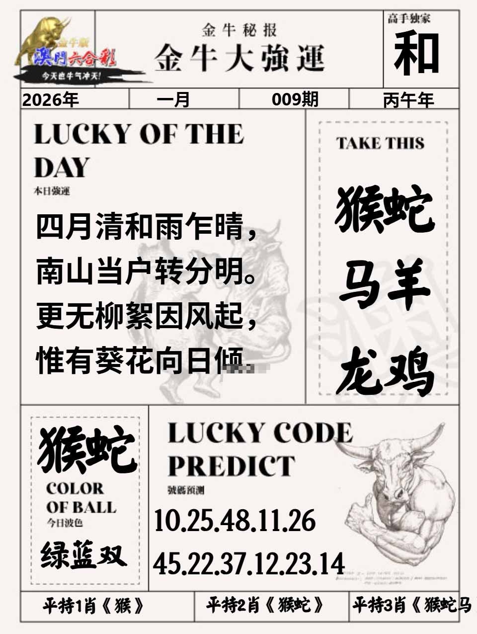 009期金牛大强运[图]